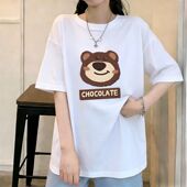 纯棉小众简约百搭宽松显瘦短袖 T恤慵懒风潮牌高街白色学生上衣服