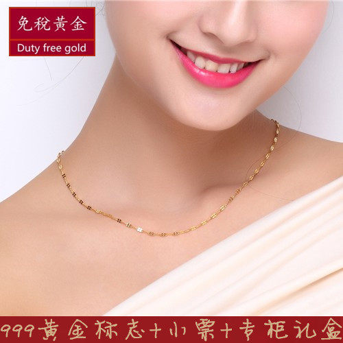 quality goods 24K gold Necklace Female models 999 Sufficient gold lady clavicle Necklace jewelry new pattern Pendantin the Jewelry/Diamond/Jade/Gold , K gold jewelry, Choker category - from Buy2taobao.com to provide professional Taobao agent buy service