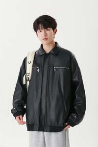 W7003 特P70 控138 秋冬男士皮衣夹克外套翻领潮流帅气男图片