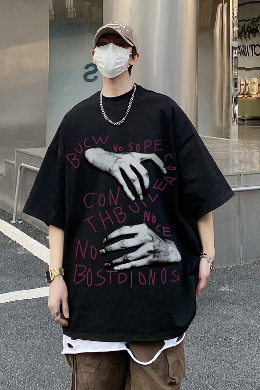 T7001P30控48夏季男士t恤上衣短袖宽松纯棉潮流圆领t恤,男装T恤,电商B205