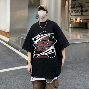 T2313 P30 控48 夏季男士t恤上衣短袖宽松纯棉潮流圆领t恤图片