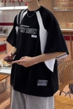 T6020P40控58港风夏季短袖宽松潮流圆领体恤运动机车服，男装T恤，电商B205