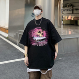 T2316P30控48夏季男士240克t恤短袖宽松半袖潮流港风印花男女，男装T恤，电商B205