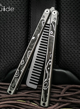 速龙4代钛合金ULTEM嵌碳纤折叠花式训练玩具练习甩梳蝴蝶刀未开刃