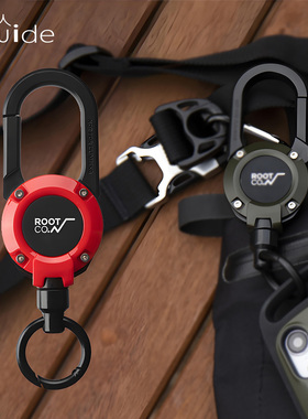 日本ROOT CO.伸缩扣钥匙扣男士多功能手机挂绳户外旅行背包防丢绳