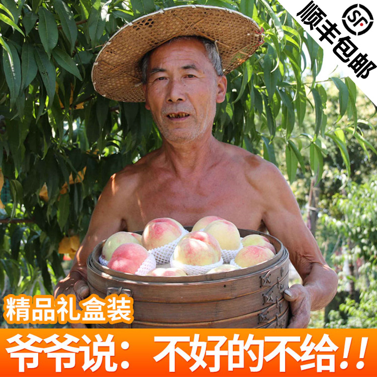 正宗无锡阳山水蜜桃5两9个超大软桃子新鲜现季水果阳山湖景非白凤