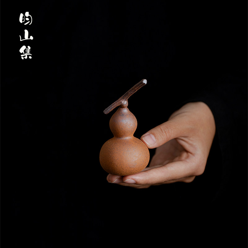 粗陶老岩泥葫芦茶宠摆件图片