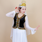妈妈广场舞蹈背心维族舞蹈服装 新疆舞蹈马甲女短款 民族风坎肩时尚
