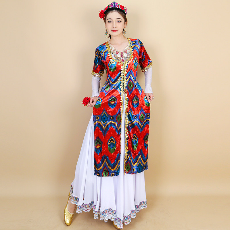 维族舞蹈演出服装长马甲女款