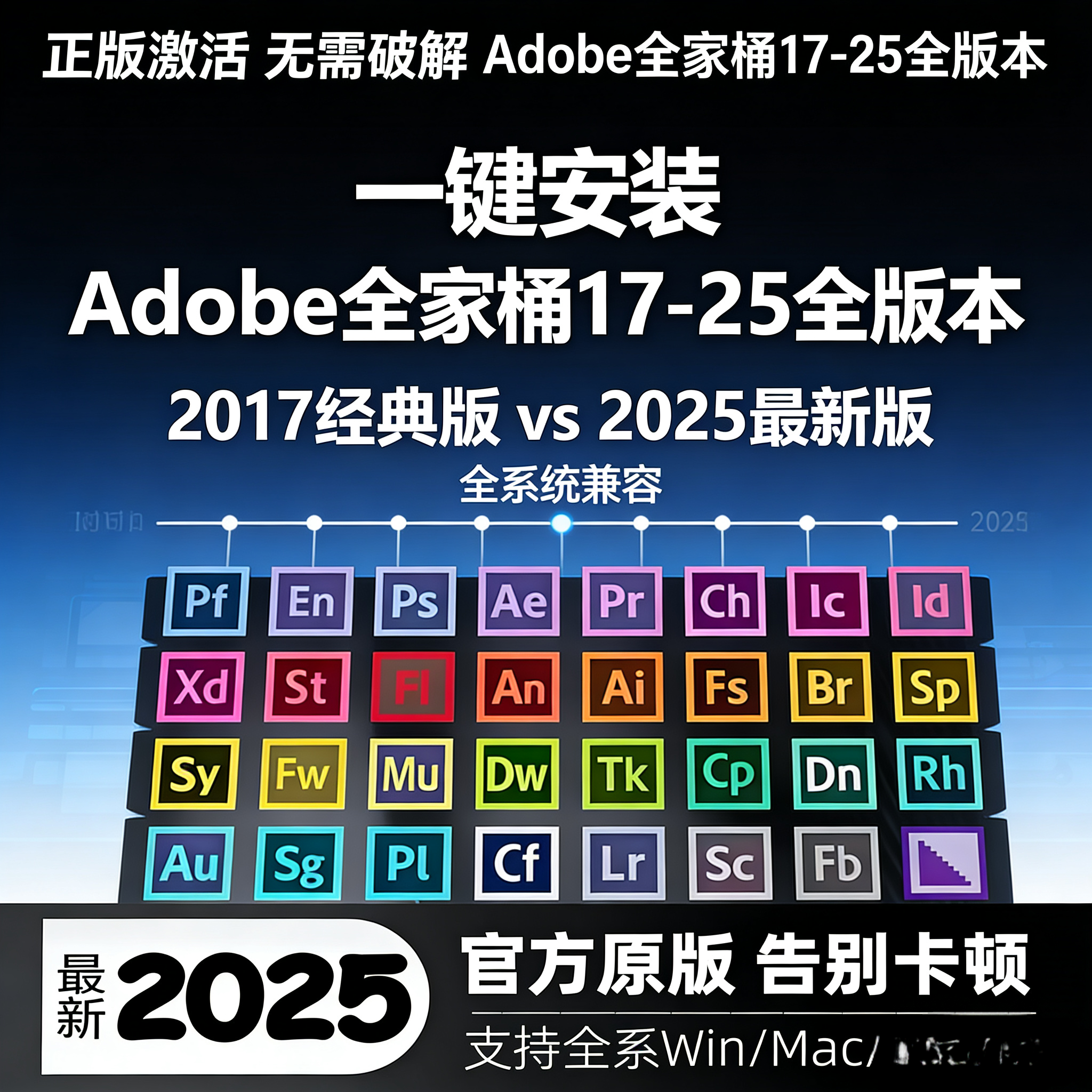 adobe全家桶正版软件安装包2025永久激活ai/ps/ae/pr苹果mac下载