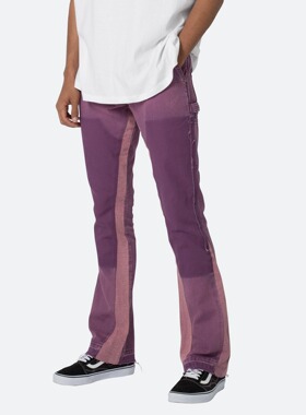 Mnml 紫色做旧复古四季宽松流行高街潮流修身喇叭牛仔裤男新品
