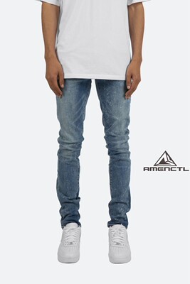 修身小脚牛仔裤mnml泼墨