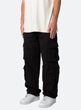 Mnml 黑色水洗工装裤斜纹布四季流行高街特宽松直筒休闲裤男新品