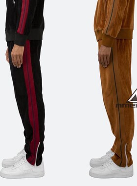 Mnml FOG风格无弹侧边毛绒布料保暖松梆直筒运动休闲裤男现货