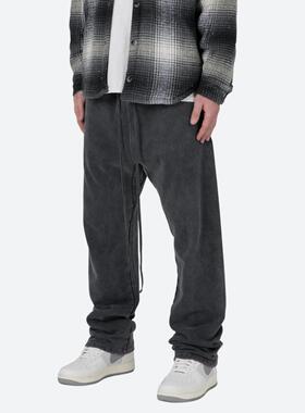 Mnml 水洗灰色运动抽绳阔腿卫裤纯棉松梆四季休闲裤新品FOG风格