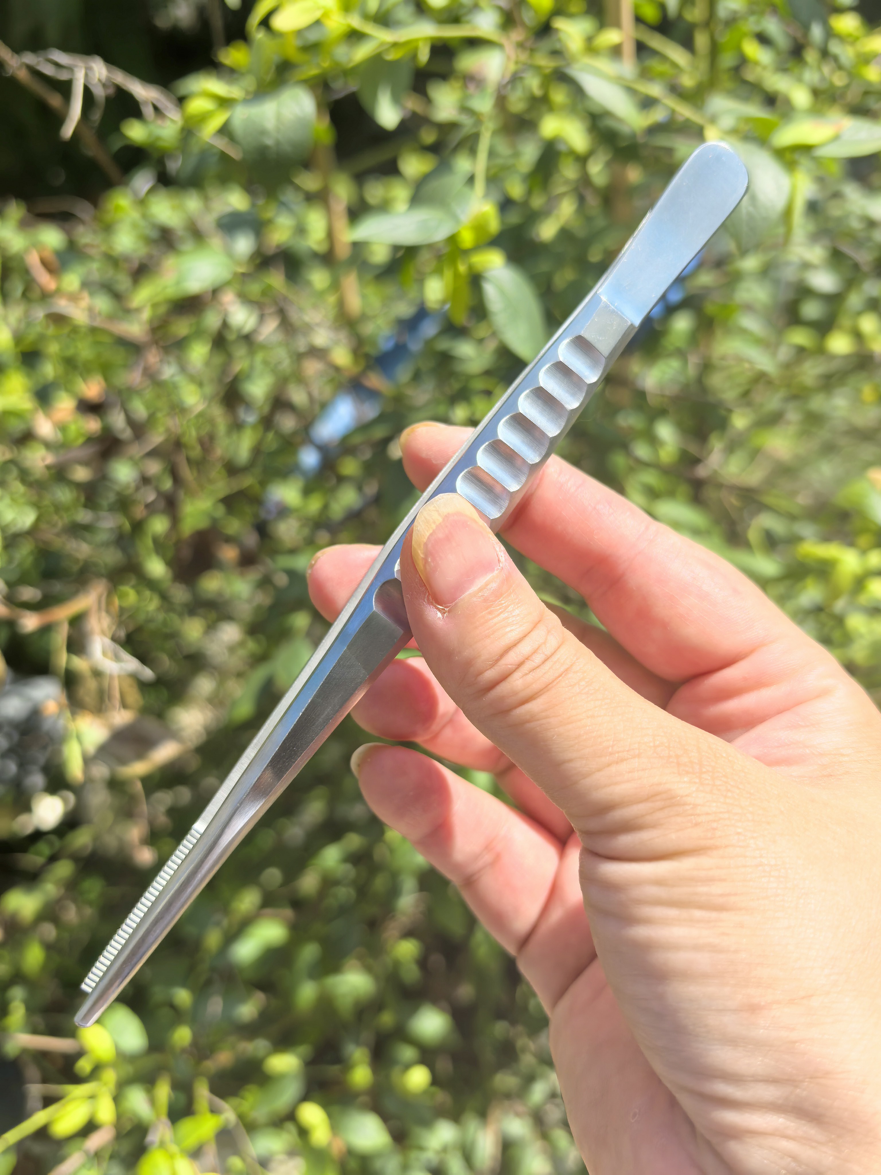 喜久和镊子3501摘枯叶上盆摘芽细齿圆头工具钢日本进口