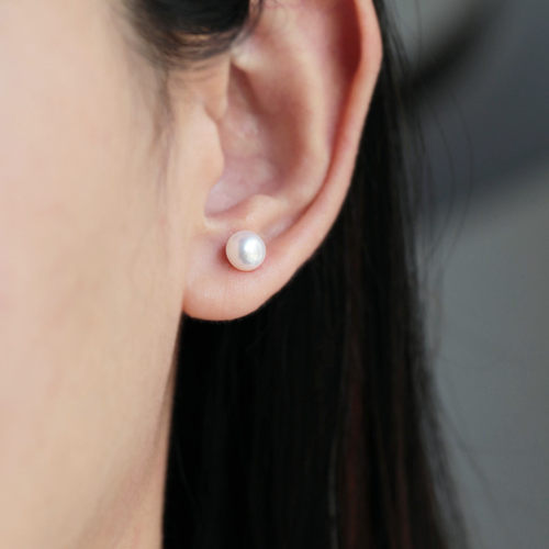 耳钉925银镶淡水珍珠防丢性价比