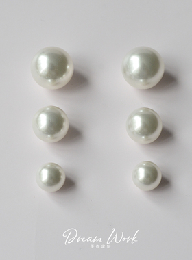 Dreamwork s925银强光正圆人造珍珠耳钉高级耳钉抗过敏fever同款