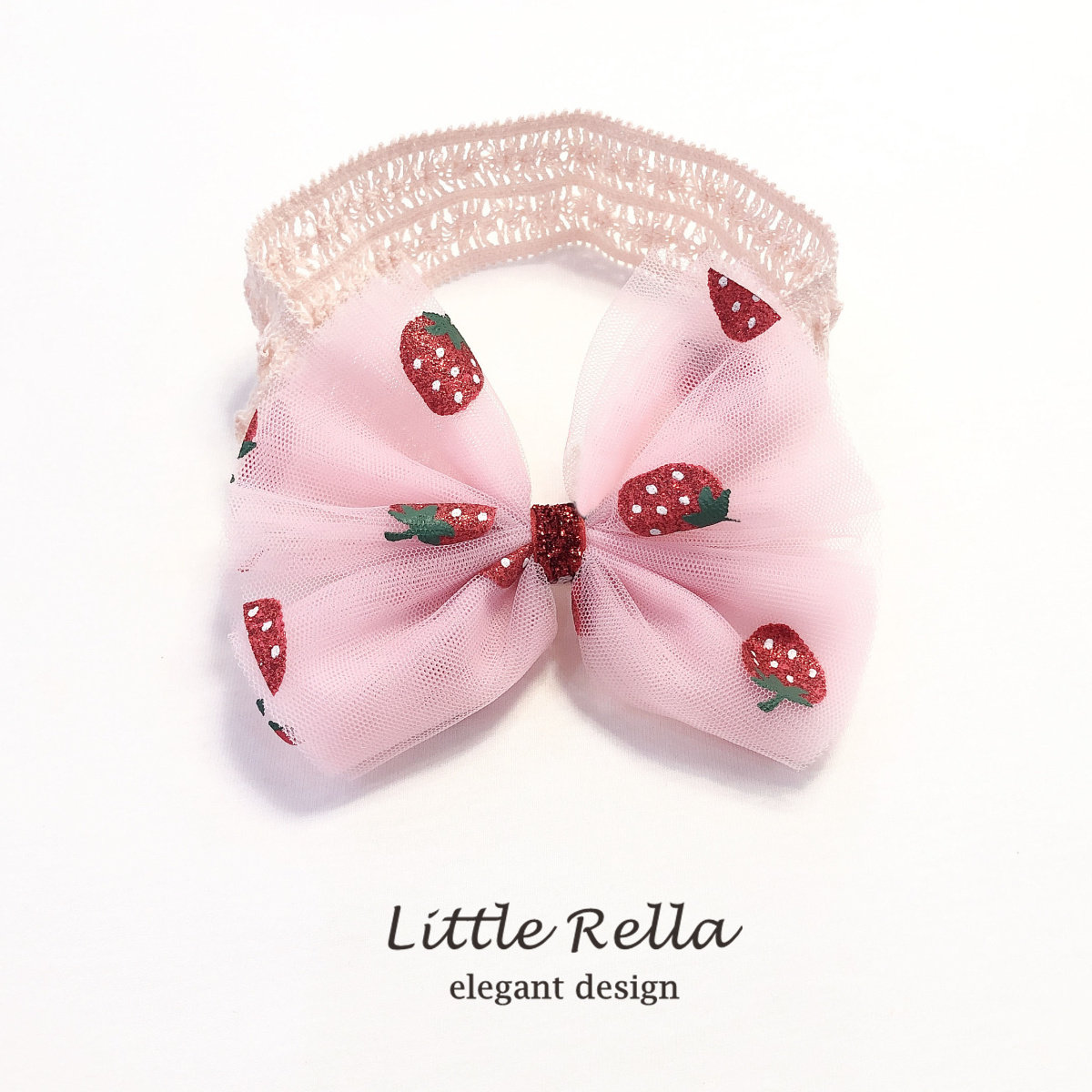 0-5岁公主女宝宝草莓蝴蝶结发带