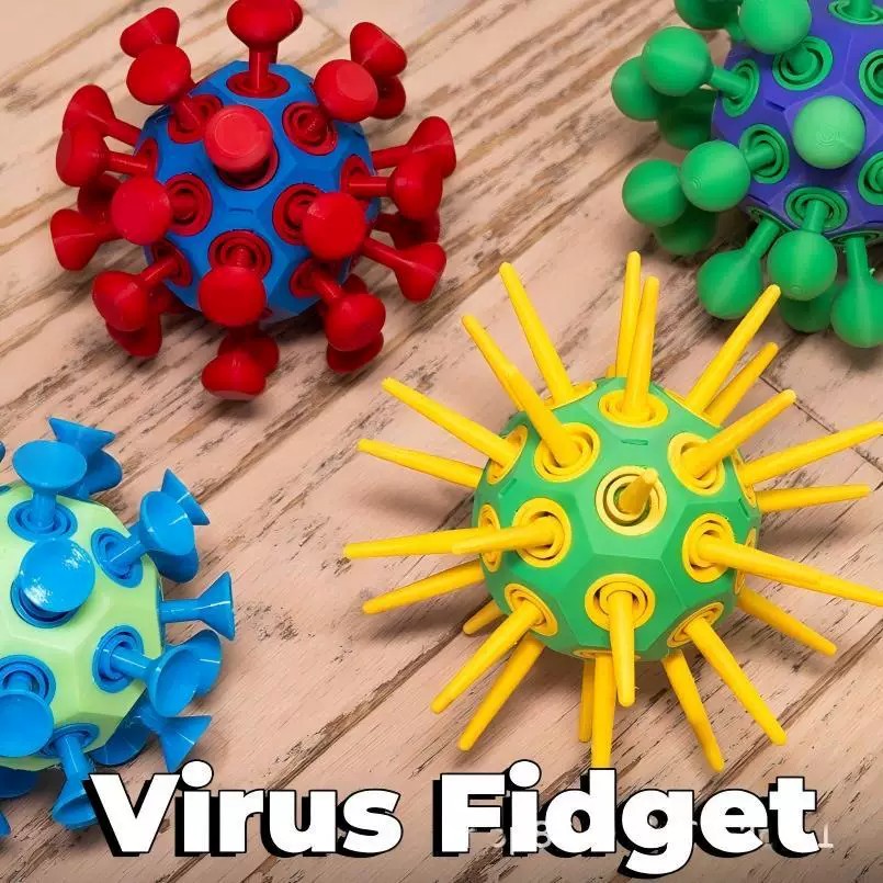 跨境3D Printed Virus Fidget Toy病毒式烦躁解压玩具发泄球趣味