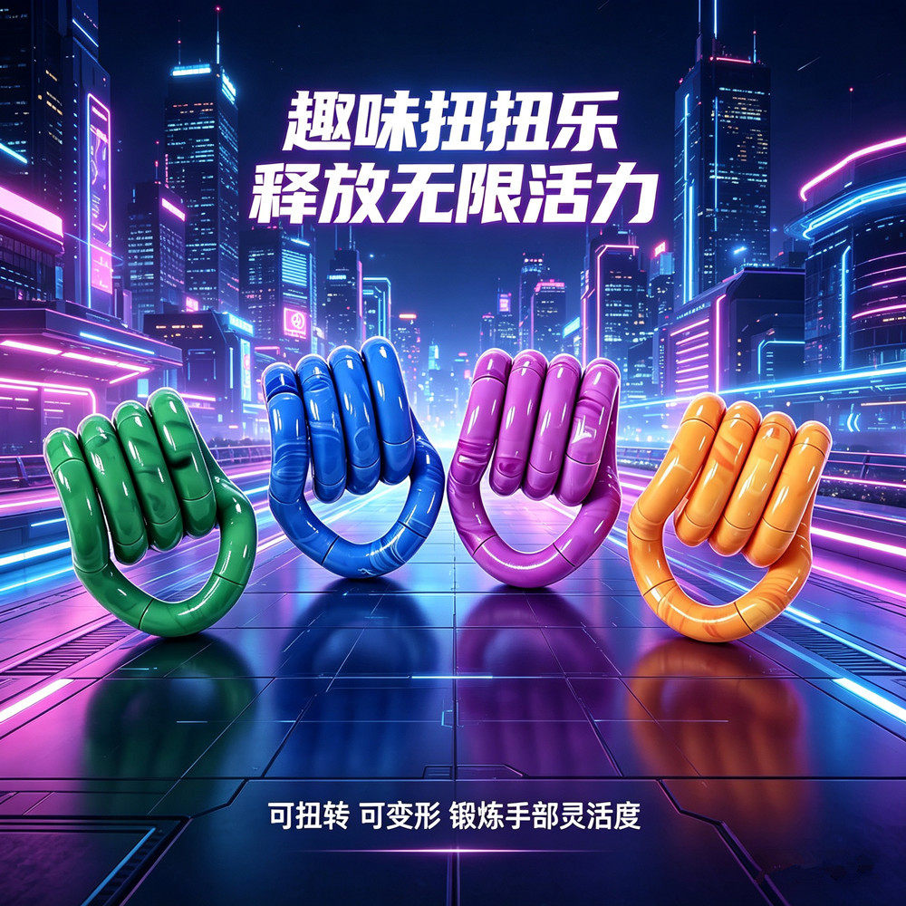 新款高质量扭扭乐温变水晶夜光adhd玩具解压专注力焦虑戒瘾手指