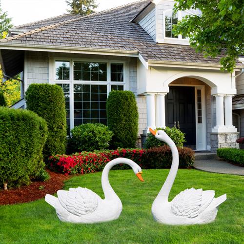 大型仿真天鹅玻璃钢白鹅动物雕塑摆件户外美陈装饰园林景观工艺品