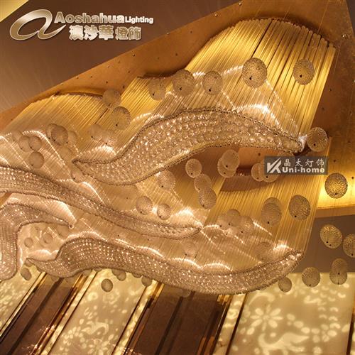 电梯厅入户酒店吊灯售楼部宴会厅KTV别墅灯具非标大吊灯水晶灯具