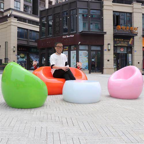 户外卡通商场休闲座椅雕塑售楼处鹅卵石玻璃钢坐凳景观幼儿园摆件,家居饰品,户外/庭院摆件,淘宝优惠券,粉丝福利购,淘宝优惠卷