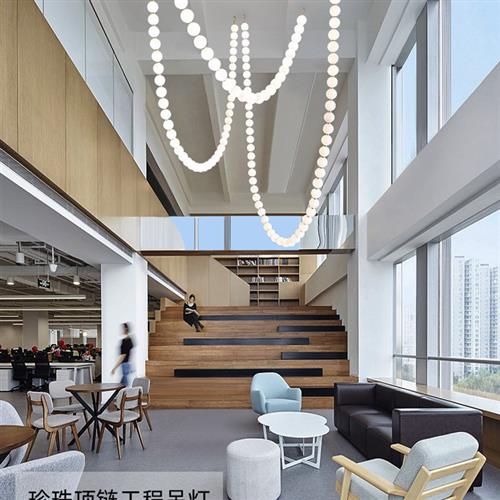 定制售楼部沙盘灯休闲会所珍珠灯酒店创意展厅吧台佛珠项链吊灯