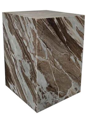 紫彩玉大理石头墩子底座酒店前台雕塑展示台装饰落地摆件基座