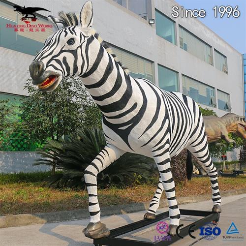 仿真动物机械电动斑马模型摆件自然博物馆展览景区游乐园文旅产业