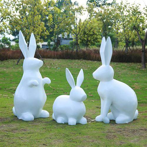 抽象兔子雕塑户外卡通园林景观布置玻璃钢小品景区小区草坪落地,基础建材,砂岩雕刻,淘宝优惠券,粉丝福利购,淘宝优惠卷