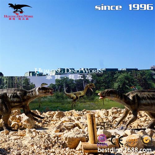 自贡仿真恐龙模型制作工厂室内外慈母龙觅食仿真机械电动物模型