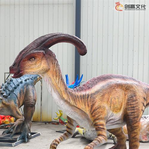 仿真大恐龙硅胶表皮机械副栉龙户外商场景区主题乐园互动装置
