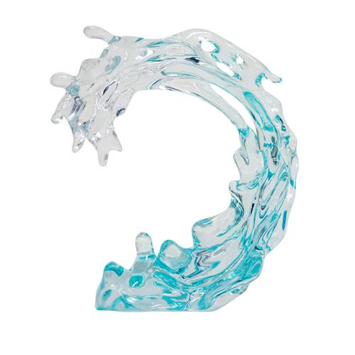 透明流水浪花摆件树脂雕塑客厅玄关抽象装饰艺术酒店会所大堂摆设