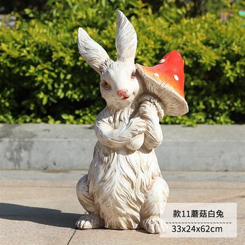 卡通兔子花盆树脂工艺品动物雕塑花园林景观商场酒店房产装饰摆件