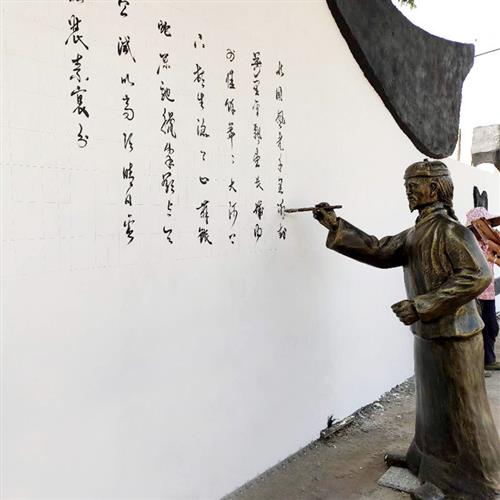 玻璃钢仿铜雕像雕塑文化街主题场馆景观摆件铸铜写实人物大师制作