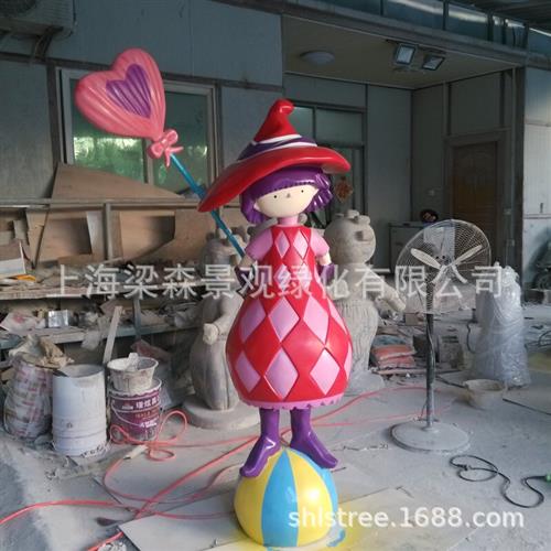 玻璃钢雕塑卡通人物公仔动漫美陈大型商场门店装饰树脂落地摆件