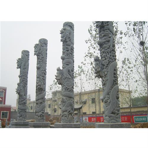 曲阳石雕多少钱景区汉白玉华表哪里卖刻龙石柱子图片