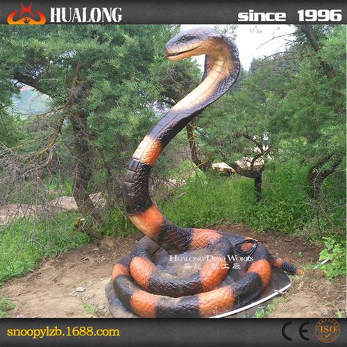 手工制作仿真动物蟒蛇电动商场动物园丛林氛围互动引流摆件