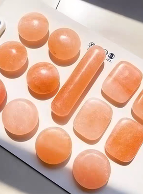 岩石盐石加热垫喜马拉雅盐石按摩棒精油spa粉晶盐开背盐疗冷热敷