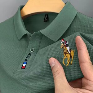 男士短袖2025新款polo衫男夏季翻领刺绣商务修身大码半袖t恤韩版