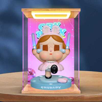 适用于 CRYBABY SHINY SHINY手办灯玩具模型收纳灯光亚克力收纳盒