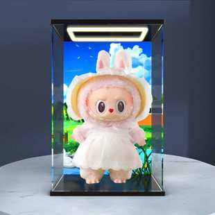 适用MOKOKO 搪胶公仔 春日花花手办亚克力透明展示盒回型灯收纳盒