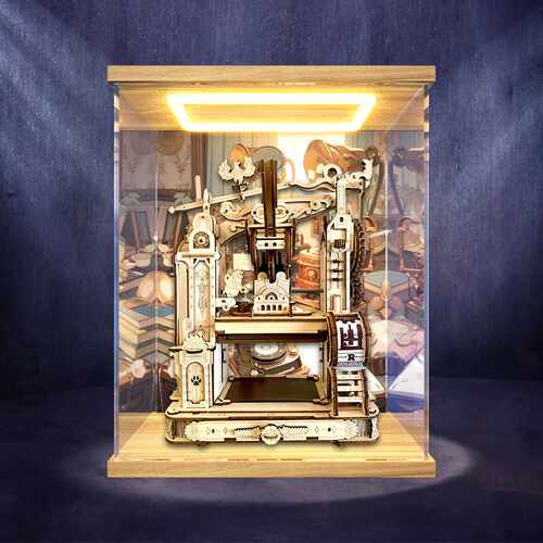 亚克力展示盒适用rokr若客印画工坊diy手工印刷机灯光收纳防尘罩