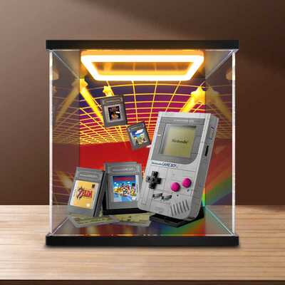 回灯高清收纳盒适用超级马力欧72046GameBoy游戏机拼装积木防尘罩