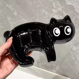 可爱创意猫咪香皂盒肥皂盒排水浴室洗手台家用轻奢陶瓷沥水皂盒架