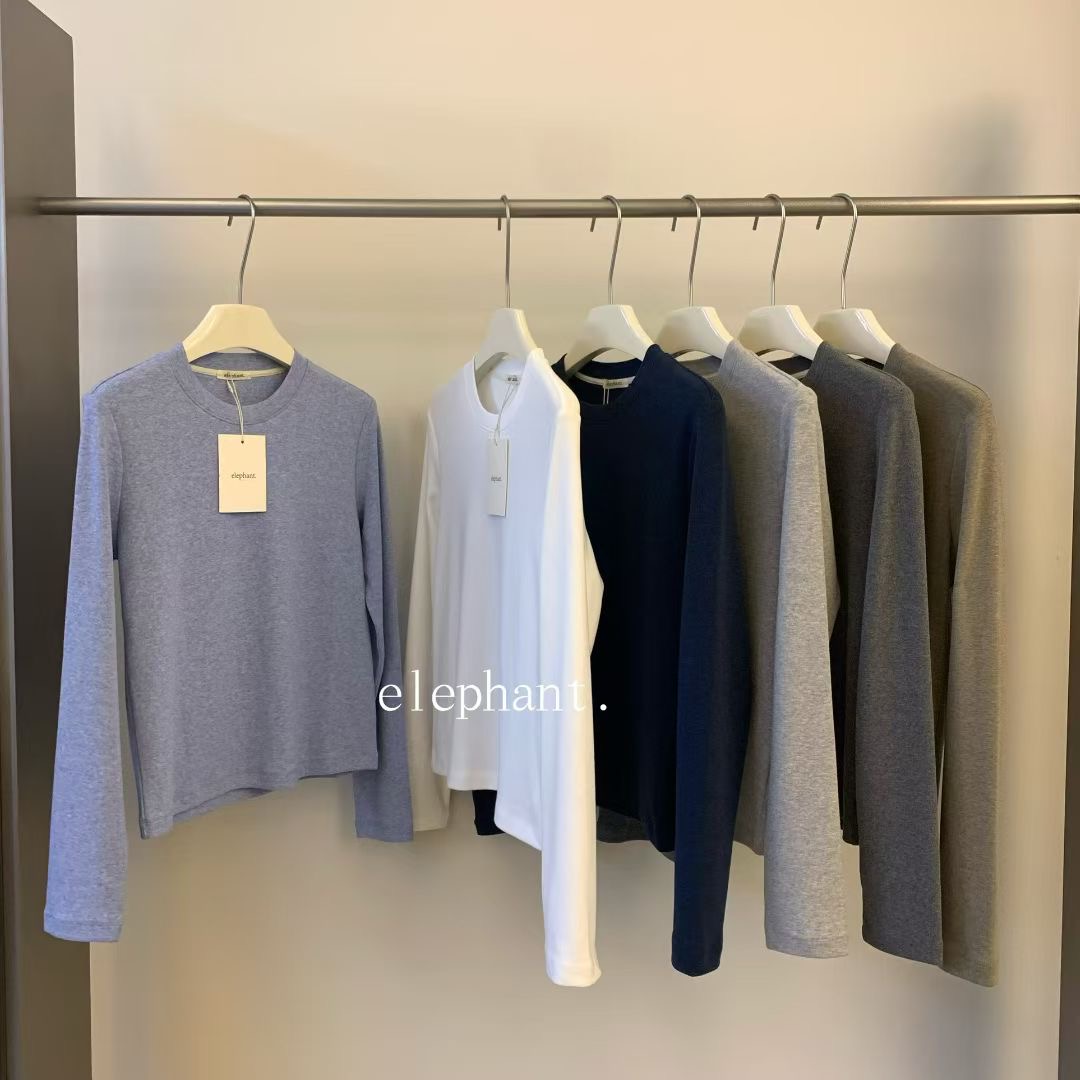 宝藏打底！纯色简约加厚磨毛T恤