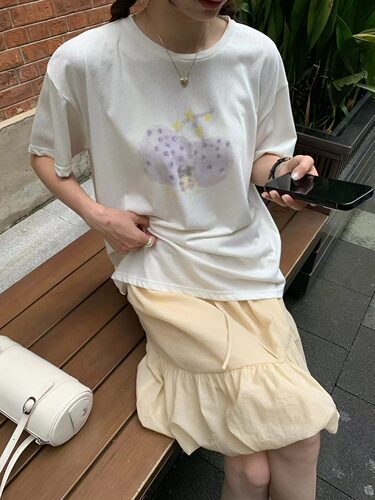 超韩的配色~麻感棉透气短袖T恤