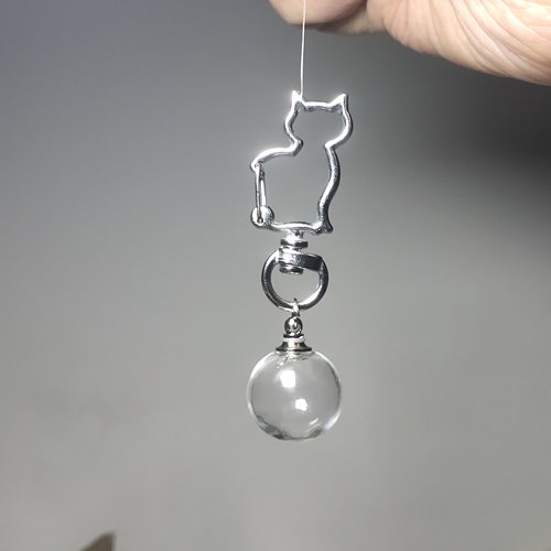 泡泡猫咪宠物毛发纪念钥匙扣DIY手工制作可打开朱砂胎毛空瓶挂饰